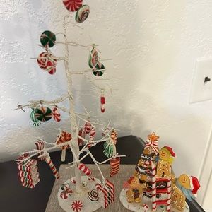 CANDYTREE AND A GINGERBREAD FIGURINE. Come from smoke free home.
